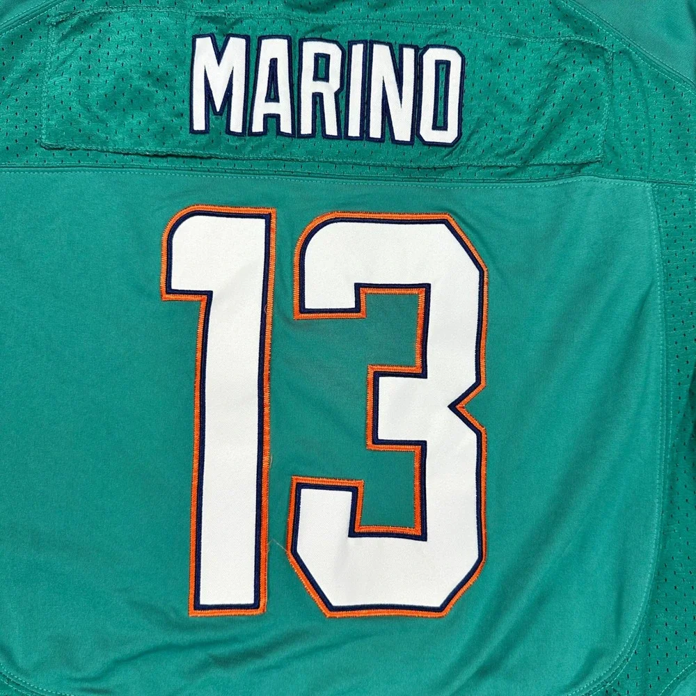 Nike Miami Dolphins Dan Marino 13 Stitched NFL Jersey Teal Mens 48 XL